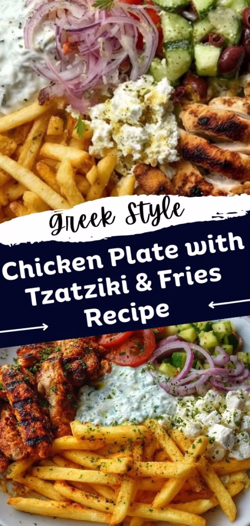 Greek Style Chicken Plate with Tzatziki & Fries Recipe