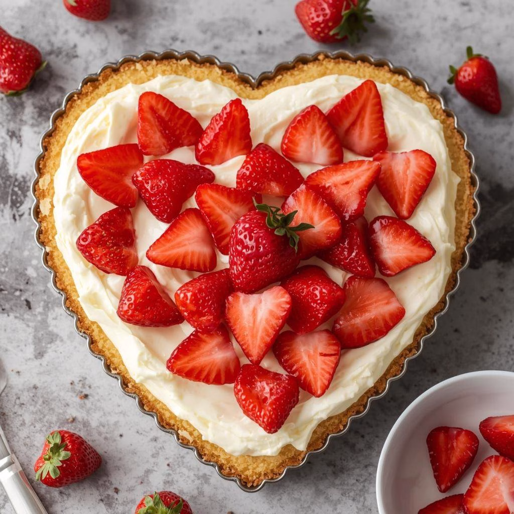 Heart-Shaped Strawberry Cheesecake Recipe