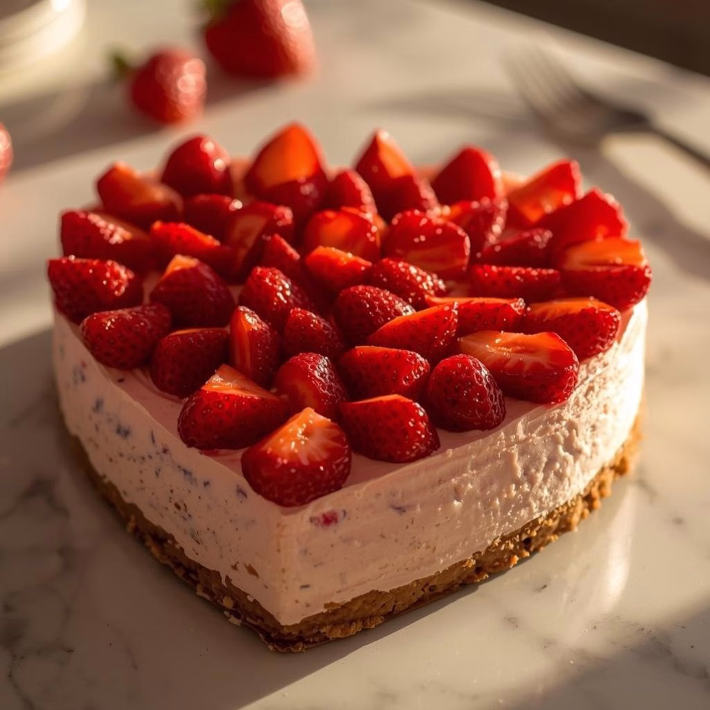 Heart-Shaped Strawberry Cheesecake Recipe