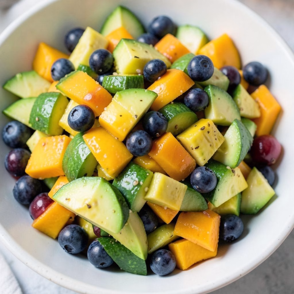 Mango Cucumber Salad With Blueberries And Avocado Recipe