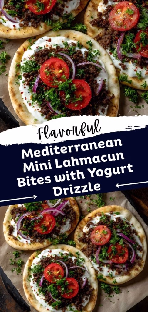 Mediterranean Mini Lahmacun Bites with Yogurt Drizzle Recipe