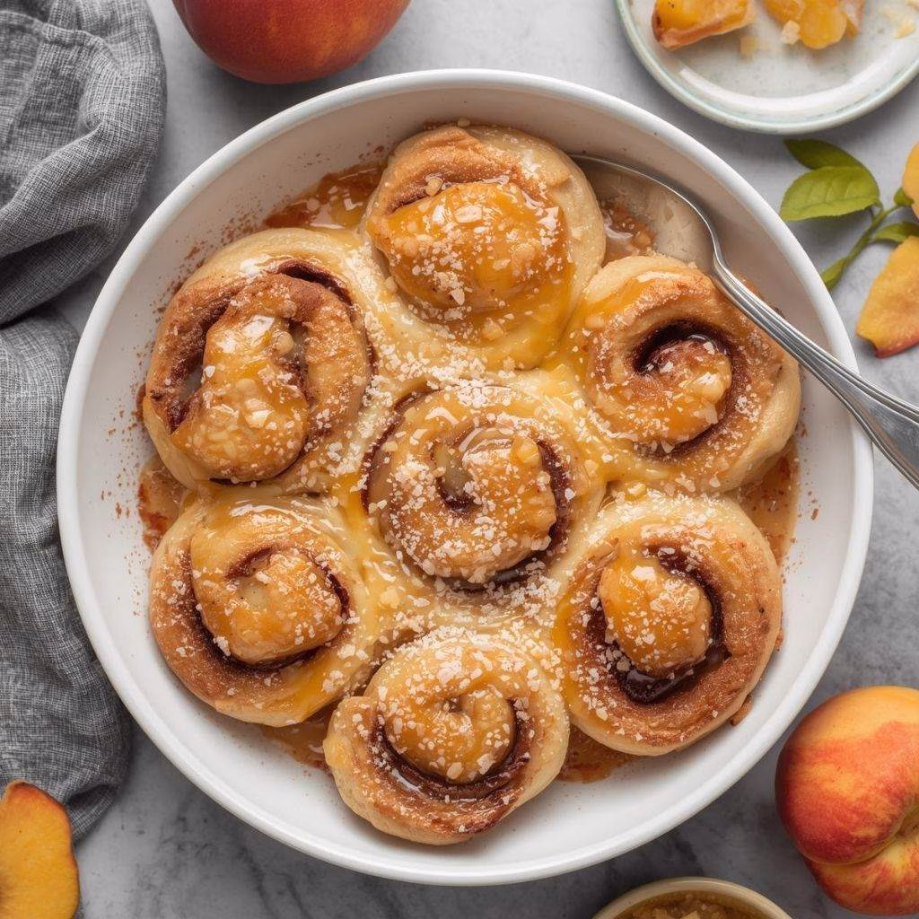 Peach Cobbler Cinnamon Rolls Recipe