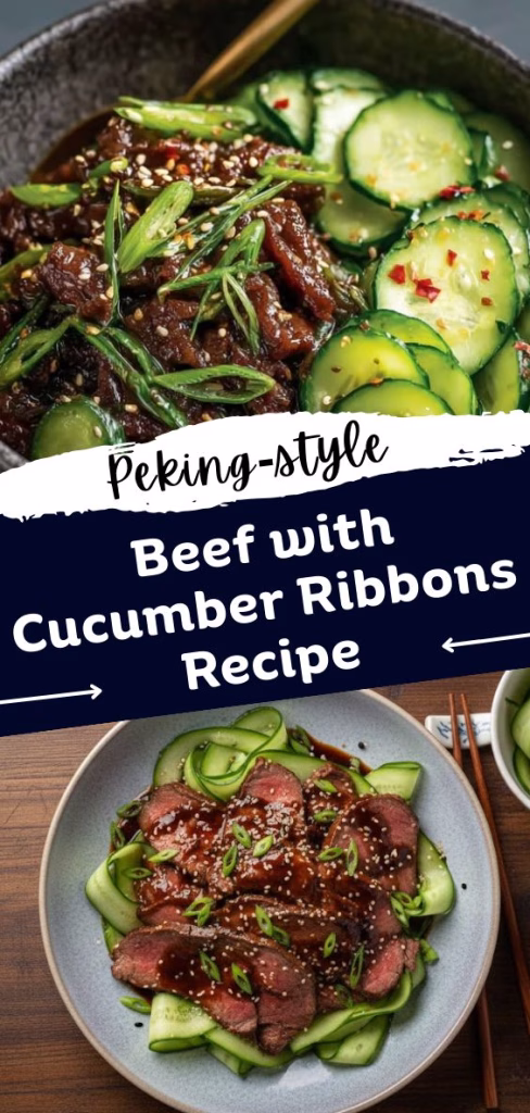 Peking‑style Beef with Cucumber Ribbons Recipe