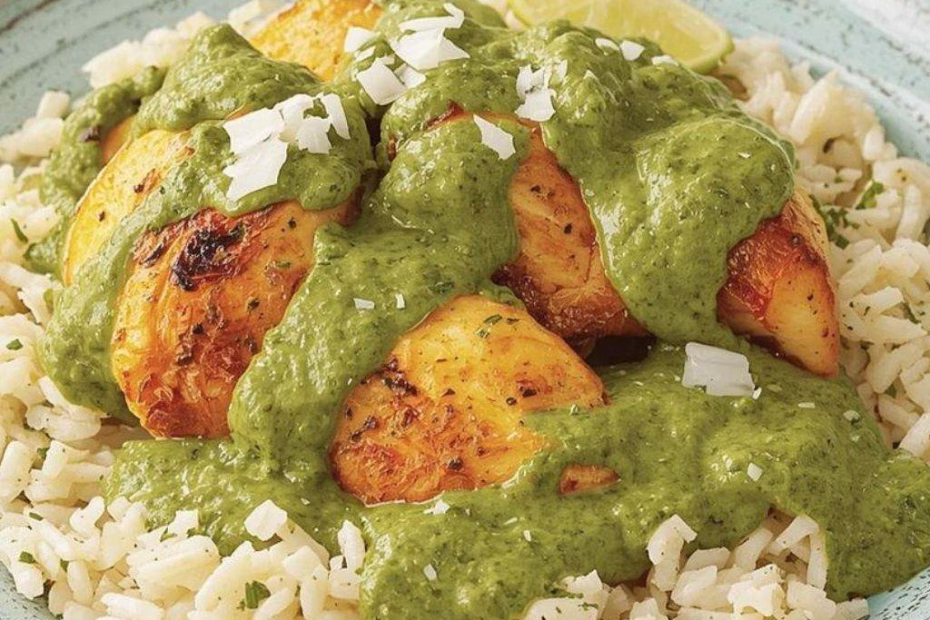 Peruvian Chicken and Rice with Green Sauce Recipe