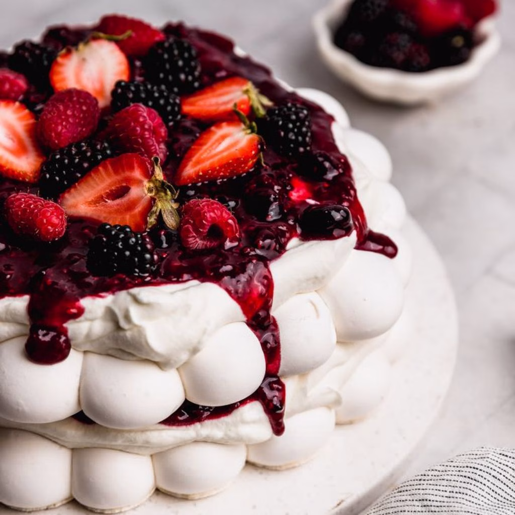 Red Berry Pavlova for Two Recipe