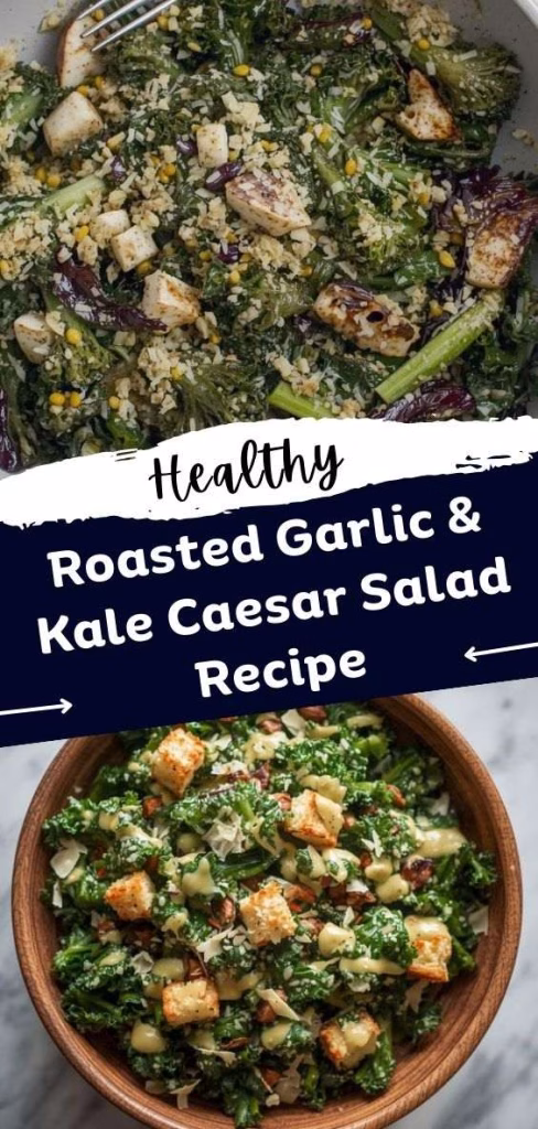 Roasted Garlic & Kale Caesar Salad Recipe