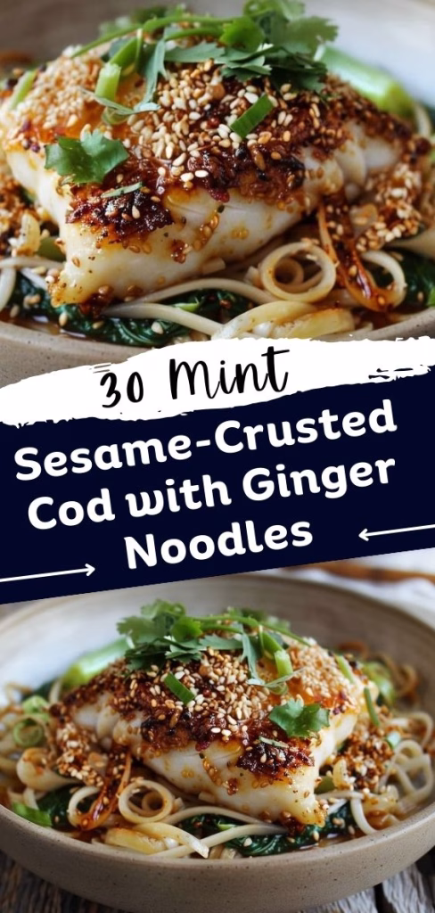 Sesame-Crusted Cod with Ginger Noodles Recipe