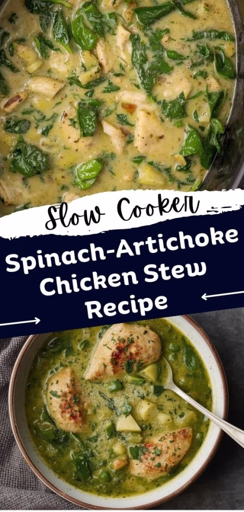 Slow Cooker Spinach-Artichoke Chicken Stew Recipe