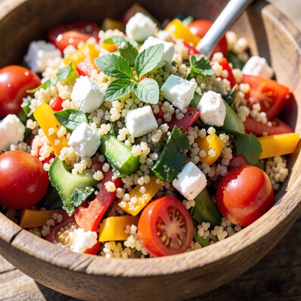 Spring Couscous Salad with Feta Vinaigrette Recipe