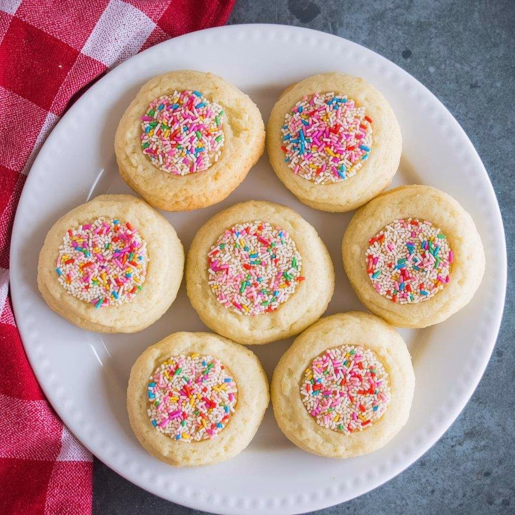 Sprinkle Thumbprint Cookies Recipe