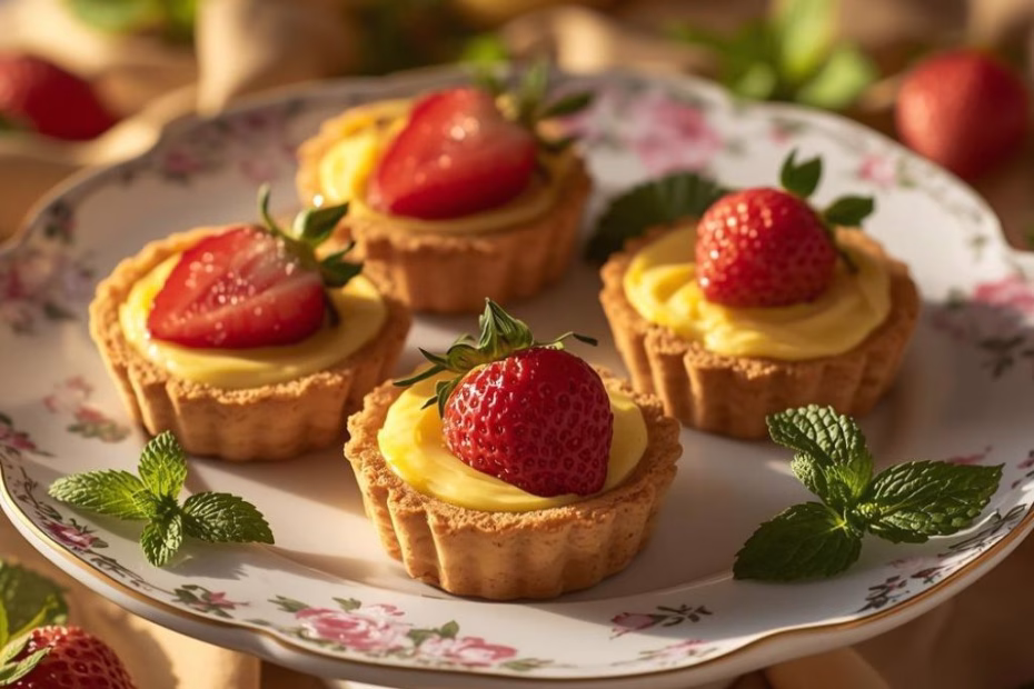 Strawberry Honey Custard Tarts with Lemon Curd Recipe