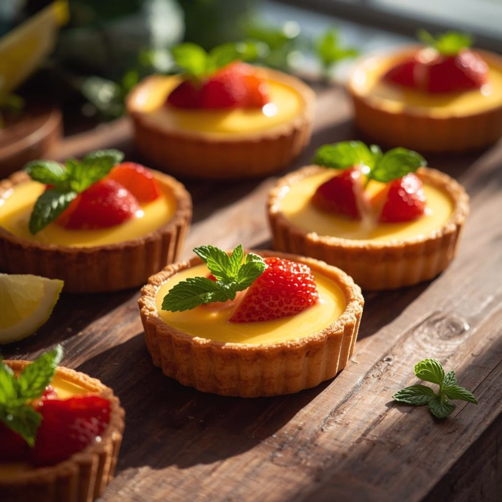 Strawberry Honey Custard Tarts with Lemon Curd Recipe