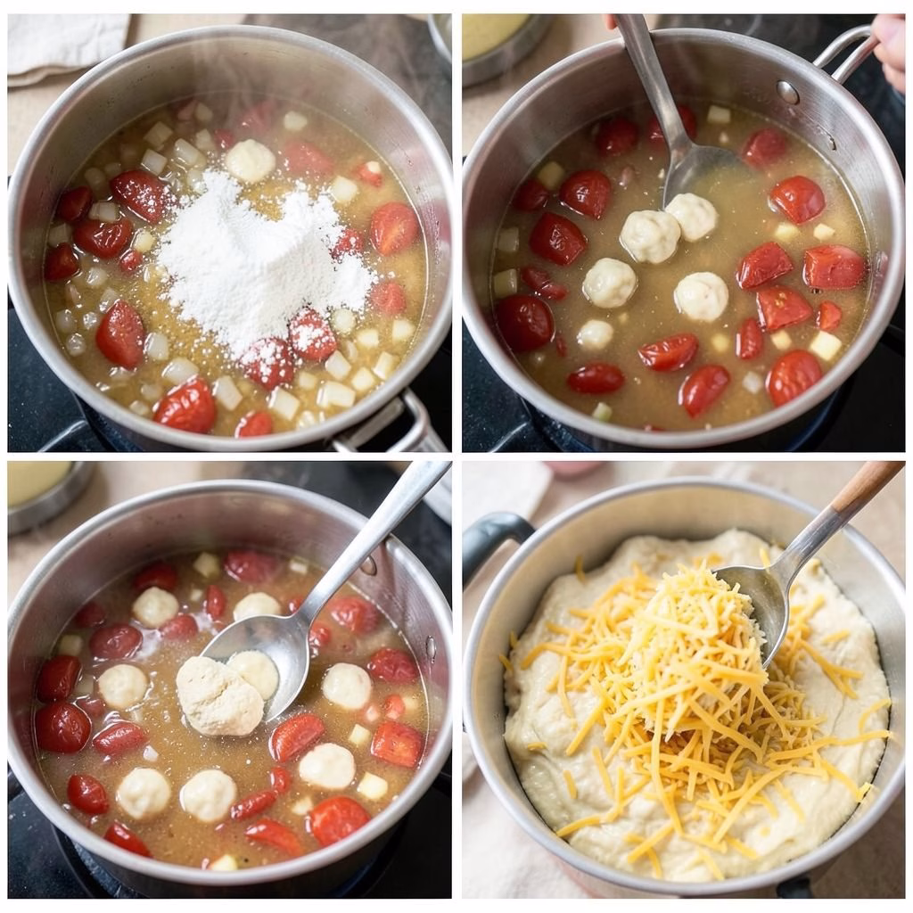 Tomato Soup with Cheddar Bay Dumplings Recipe