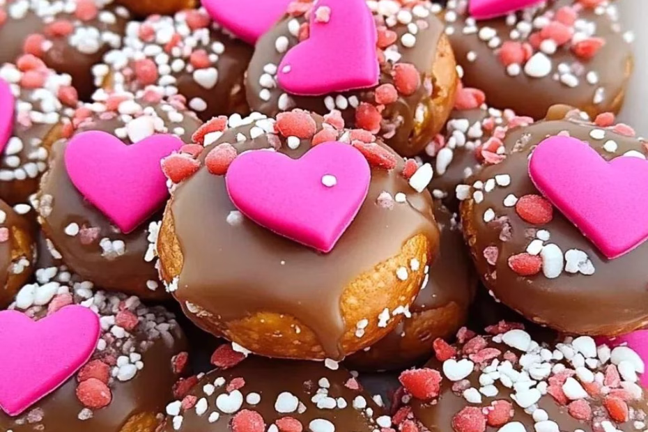 Valentine’s Day Caramel Pretzel Bites