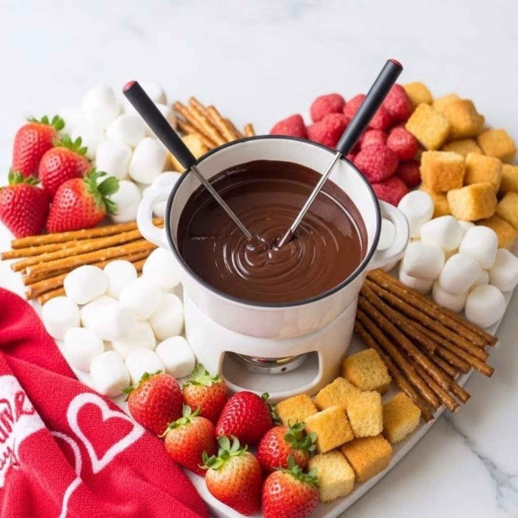 Valentine’s Day Chocolate Fondue Recipe
