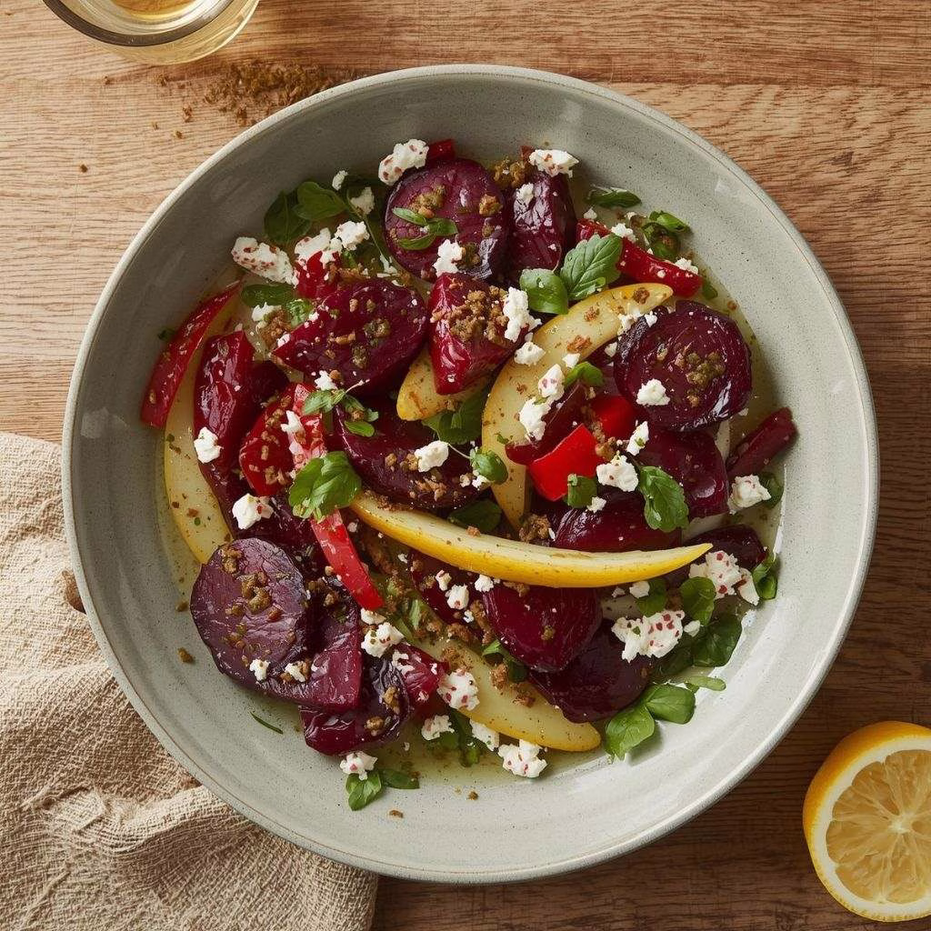 Vibrant Beet Salad with Feta and Cucumbers Recipe
