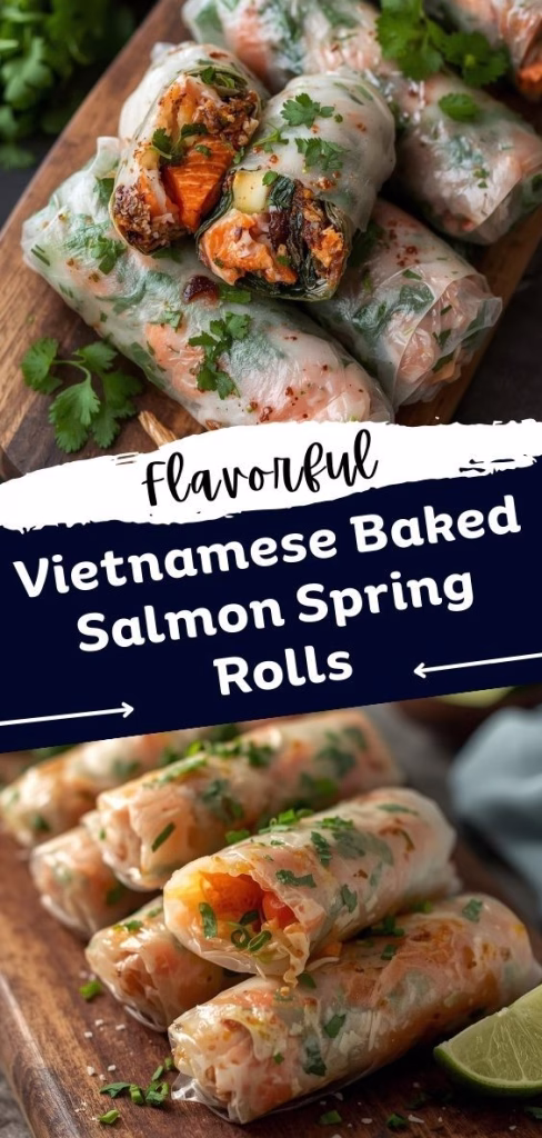 Vietnamese Baked Salmon Spring Rolls Recipe