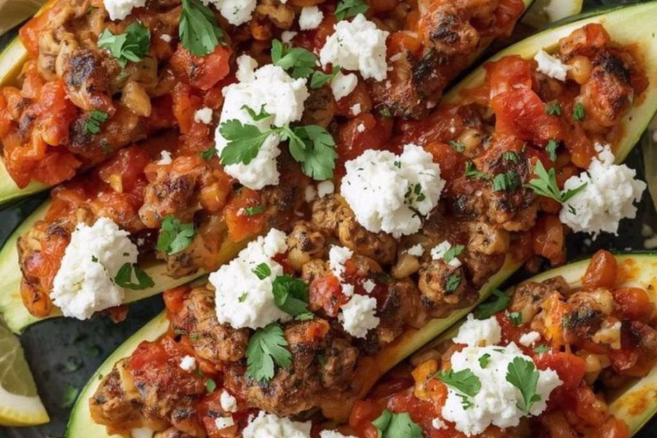Mediterranean Stuffed Zucchini Boats Recipe