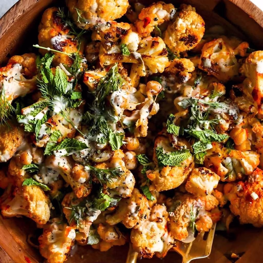 Lebanese Roasted Cauliflower with Tahini Sauce Recipe