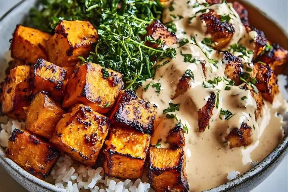Sheet Pan Buffalo Chicken and Sweet Potato Bowls Recipe