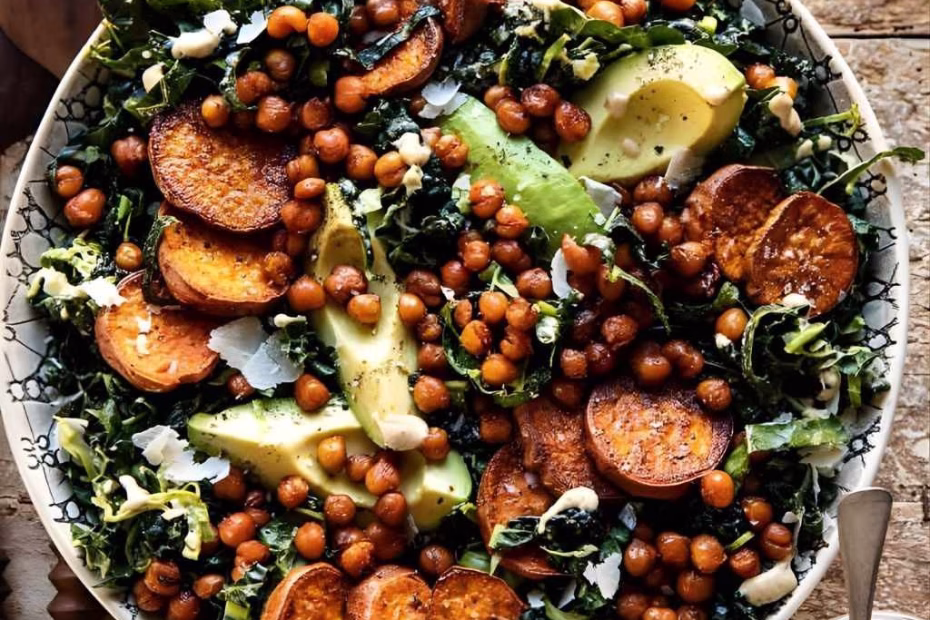 Deliciously Ella’s Creamy Kale and Sweet Potato Salad Recipe