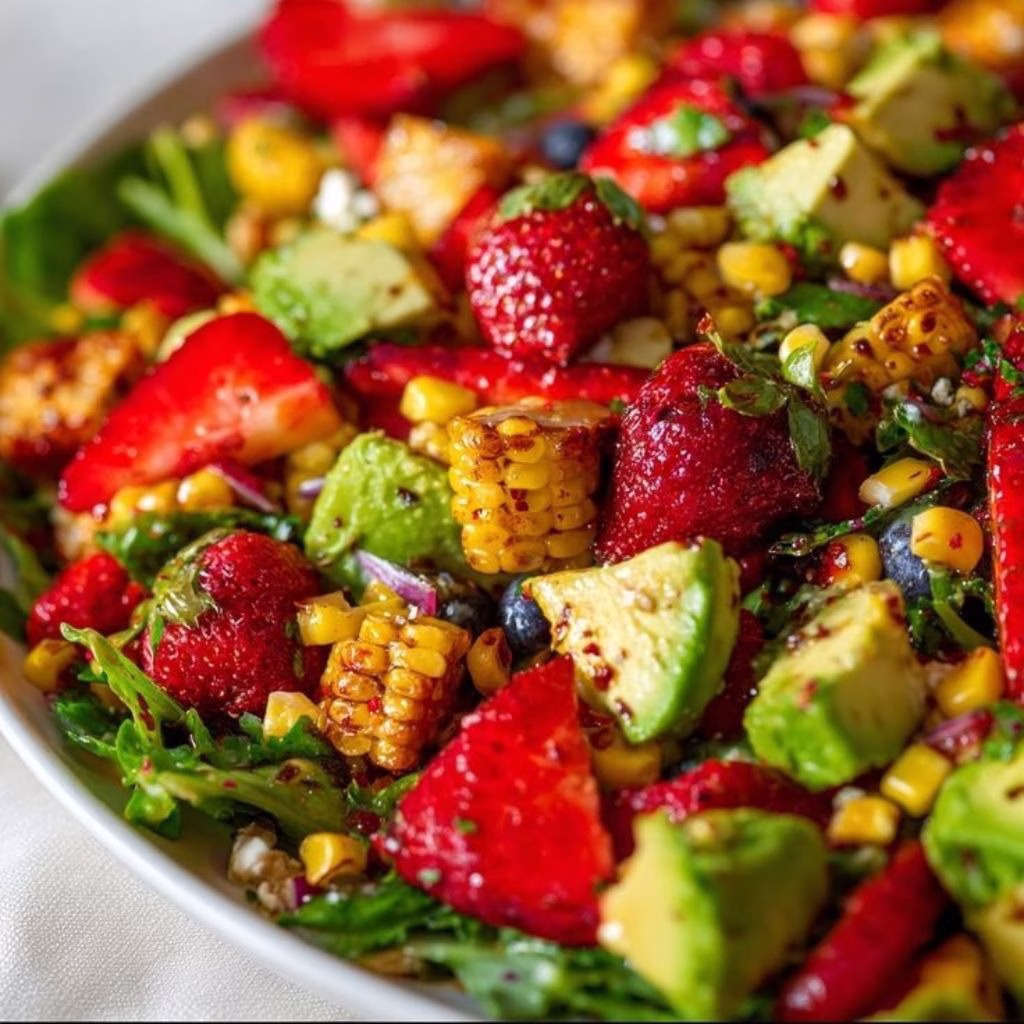 Strawberry Avocado Corn Salad Recipe