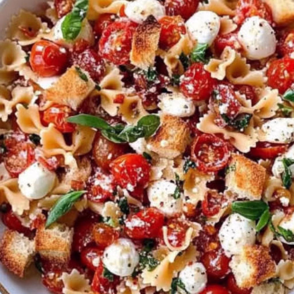 Cherry Tomato Bruschetta Pasta Salad Recipe