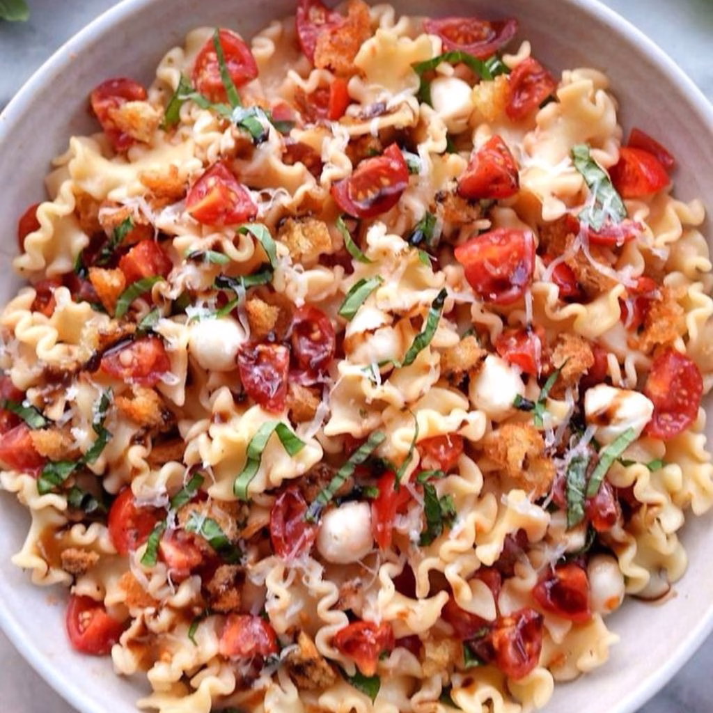 Cherry Tomato Bruschetta Pasta Salad Recipe