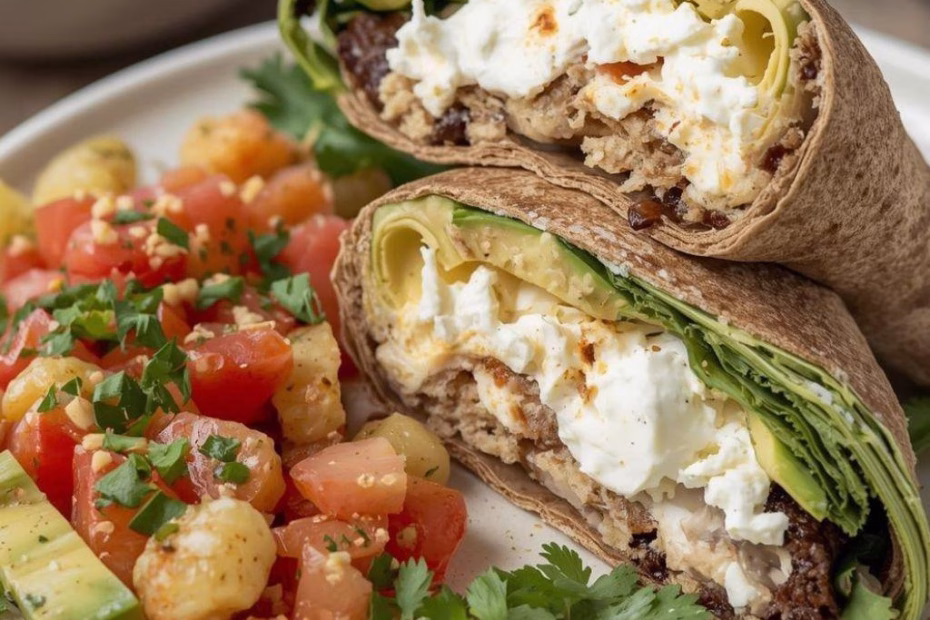 High-Protein Breakfast Wrap with Cottage Cheese and Avocado Recipe