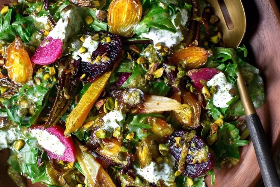 Spring Root Vegetable Salad with Pistachio Vinaigrette Recipe