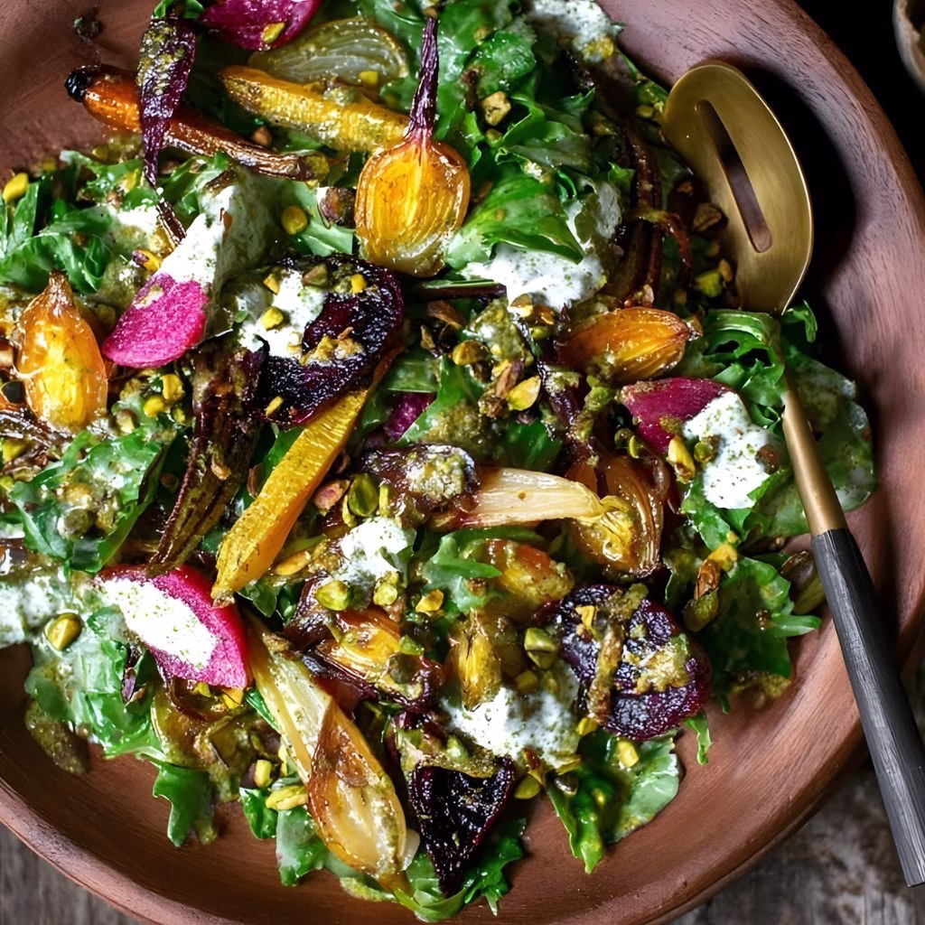 Spring Root Vegetable Salad with Pistachio Vinaigrette Recipe