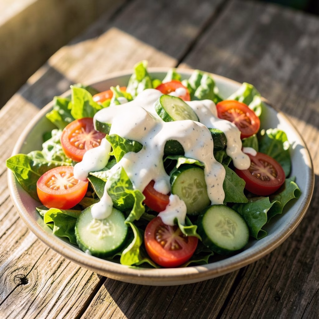 Summer Salad with Creamy Clean Eating Buttermilk Dressing