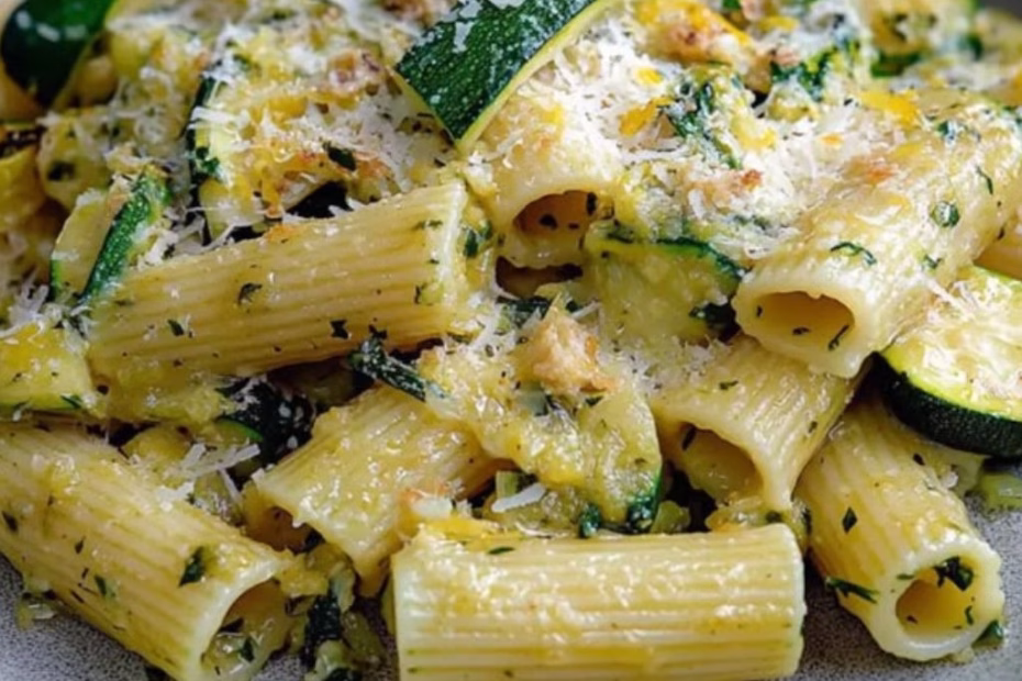 Lemon Zucchini Rigatoni with Parmesan Recipe