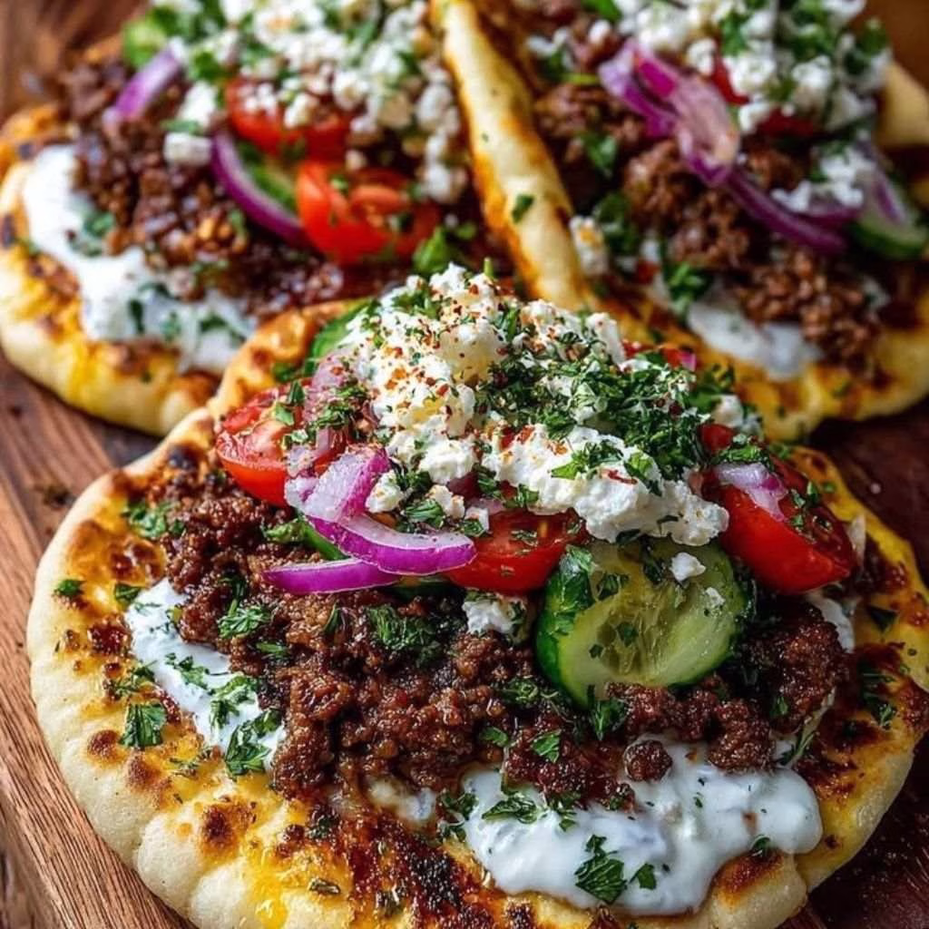 Mediterranean Mini Lahmacun Bites with Yogurt Drizzle Recipe