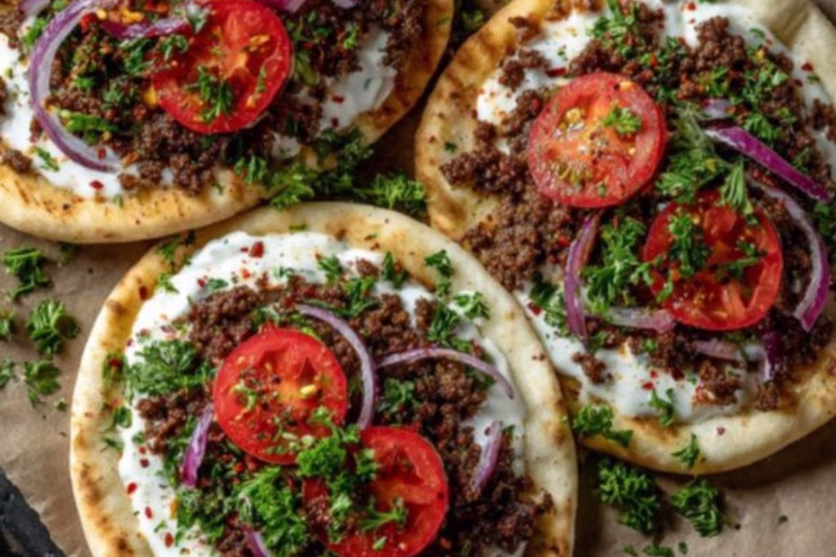 Mediterranean Mini Lahmacun Bites with Yogurt Drizzle Recipe