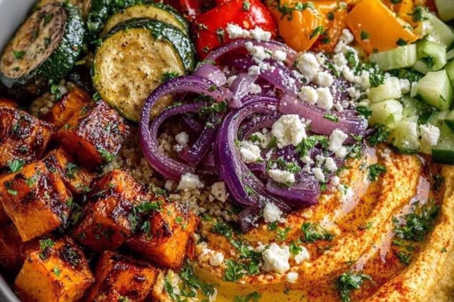 Roasted Veggie and Hummus Bowl Recipe