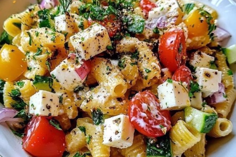 Horiatiki Pasta Salad Recipe