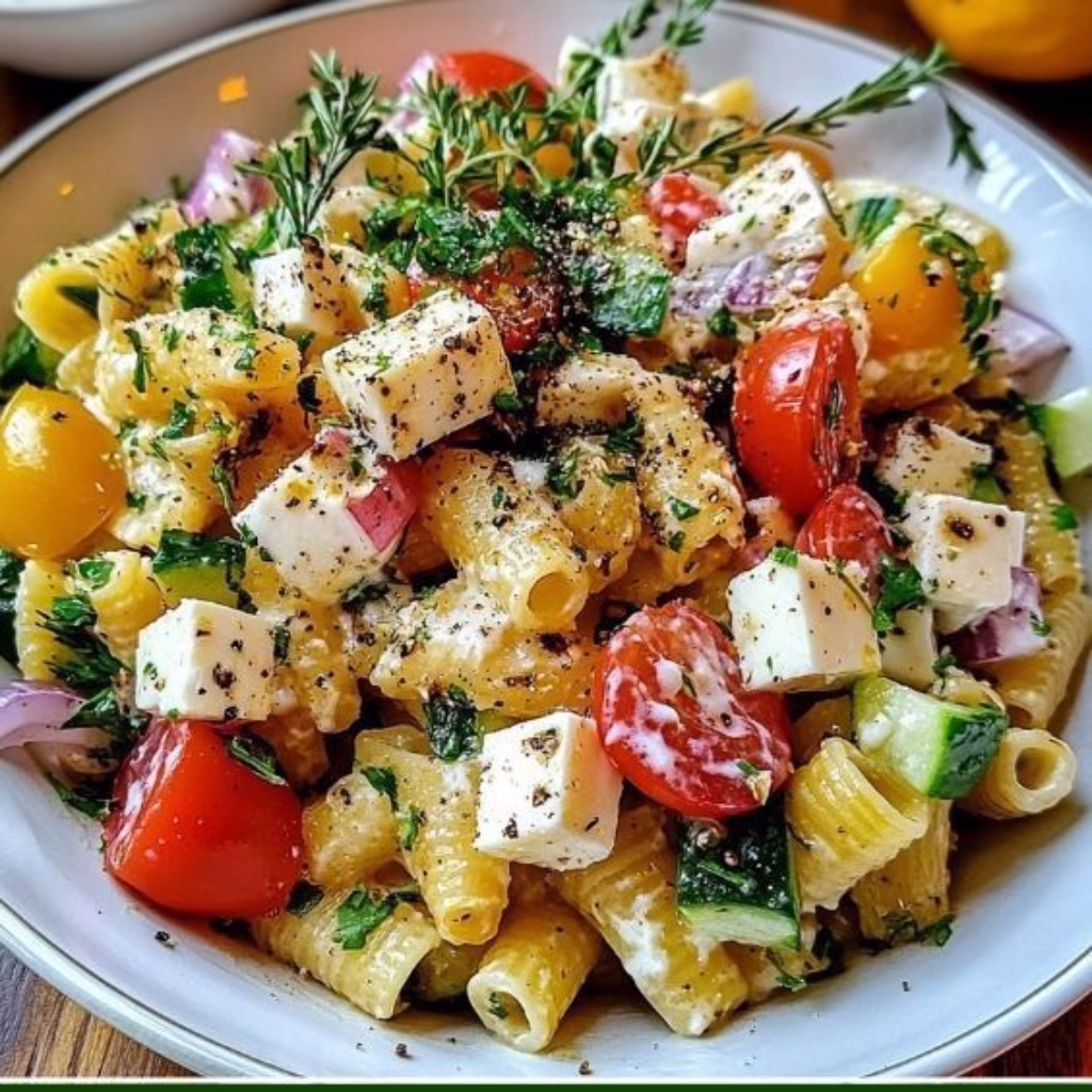 Horiatiki Pasta Salad Recipe