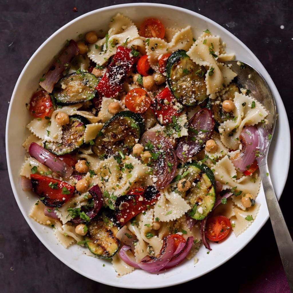Easy Summer Pasta Salad with Grilled Veggies Recipe
