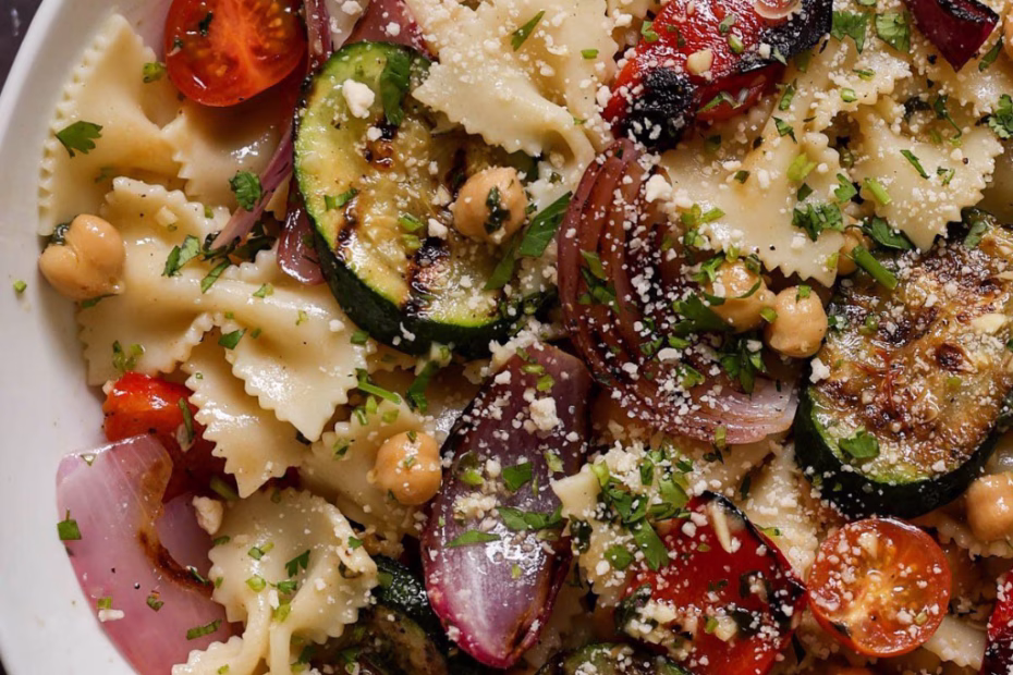 Easy Summer Pasta Salad with Grilled Veggies Recipe