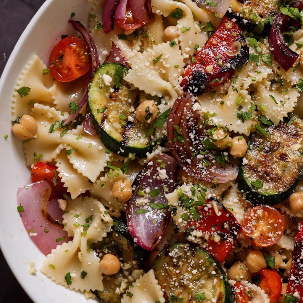 Easy Summer Pasta Salad with Grilled Veggies Recipe