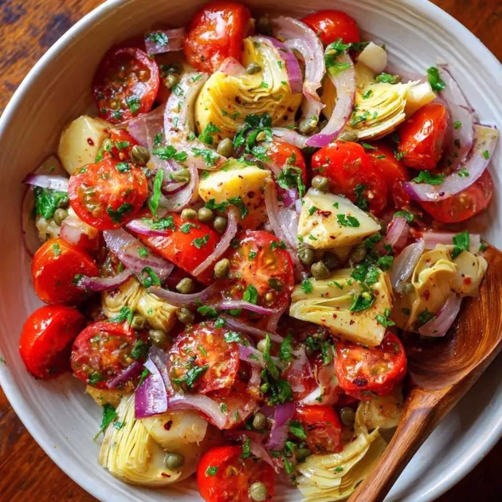 Tomato And Artichoke Salad with Capers Recipe