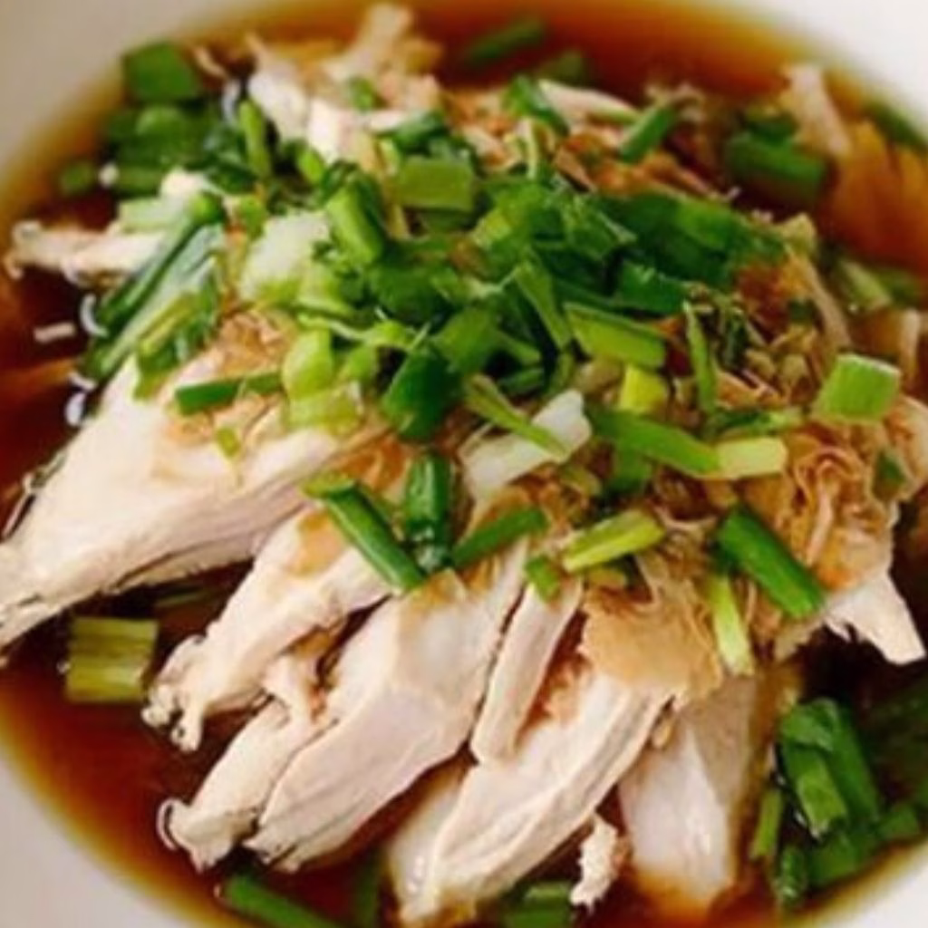 Poached Chicken with Scallion Ginger Sauce Recipe