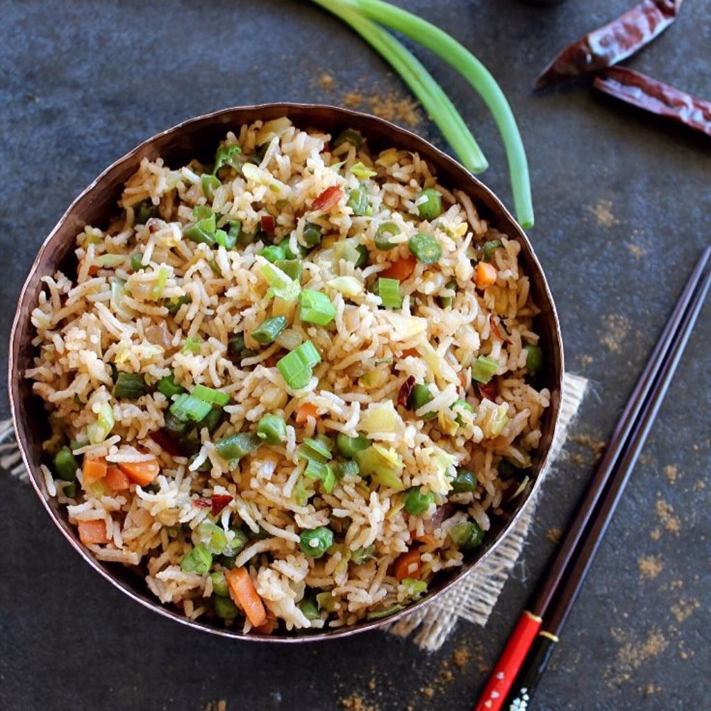 Indian Fried Rice with Peanuts, Chilies, & Cilantro Recipe