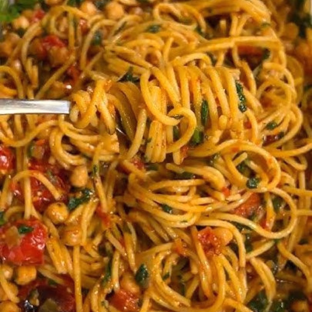 Slow Roasted Chickpea and Tomato Pasta Recipe