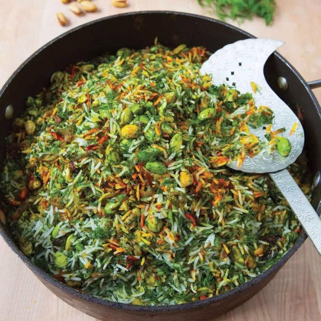 Pistachio Dill Rice (Pesteh Polow) Recipe