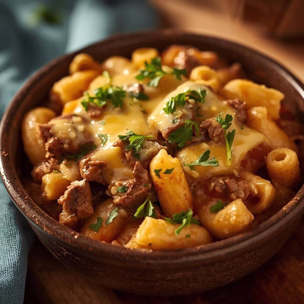 High-Protein Philly Cheesesteak Mac Recipe