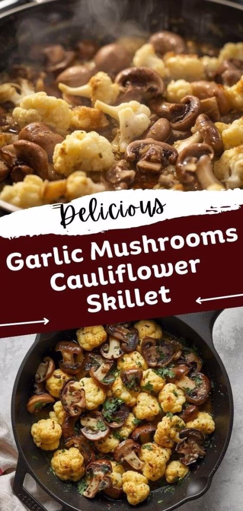 Garlic Mushrooms Cauliflower Skillet Recipe
