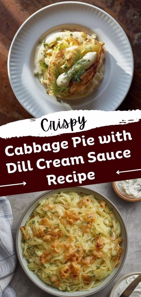 Crispy Cabbage Pie with Dill Cream Sauce Recipe