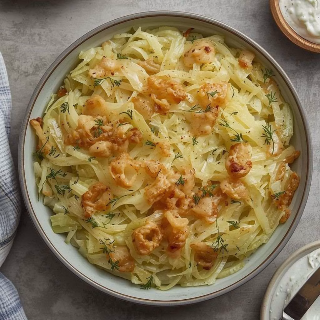 Crispy Cabbage Pie with Dill Cream Sauce Recipe